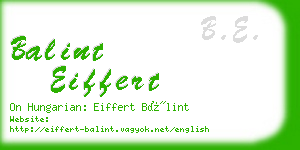 balint eiffert business card